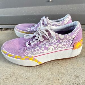 VANS Old Skool Stacked Wavy Daze Purple Platform Sneakers Size 8.5